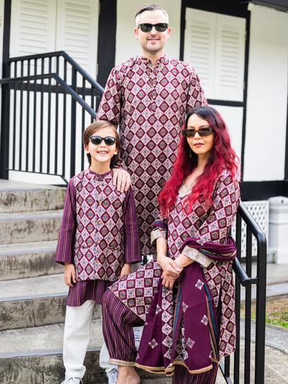 Tara Purple Men's Kurta Pajama Set