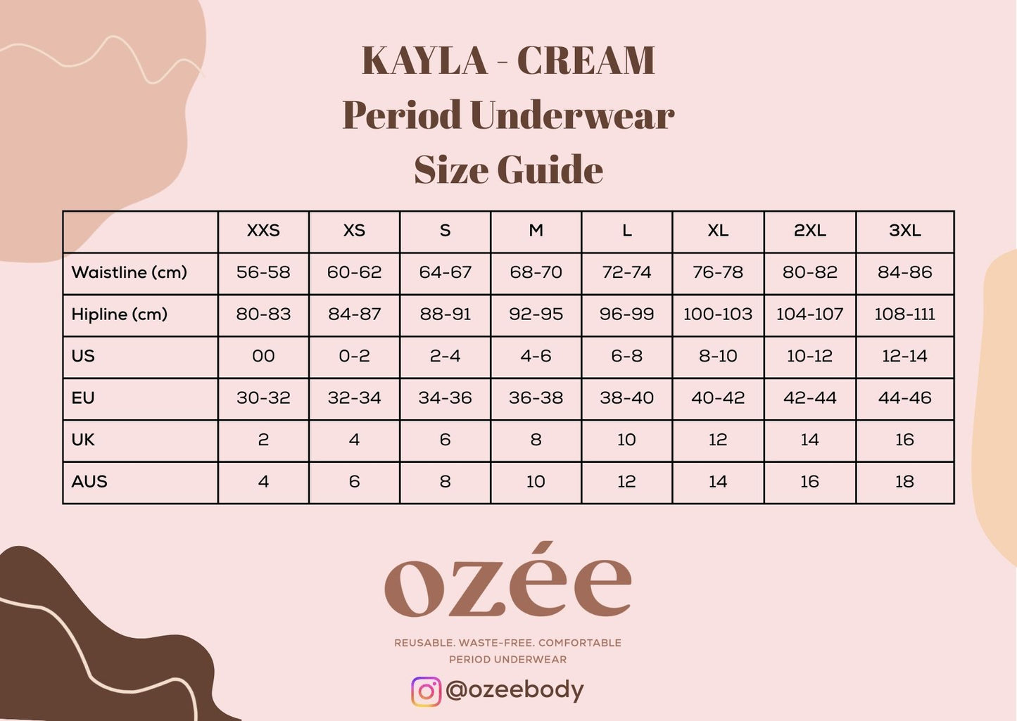 OZEE PERIOD UNDERWEAR KAYLA - MID WAIST BRIEF  HEAVY FLOW ( 4 - 6 HOURS ) FITS FOR TEENS TO ADULT
