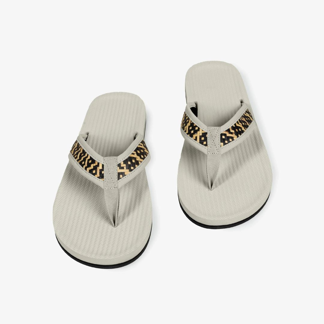 Indosole Handep Mens Flip Flops Handmade Artisan Weave Sea Salt/Gegatas