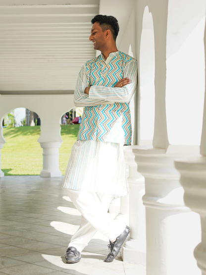 Gul Men's Kurta Pajama Jacket Set