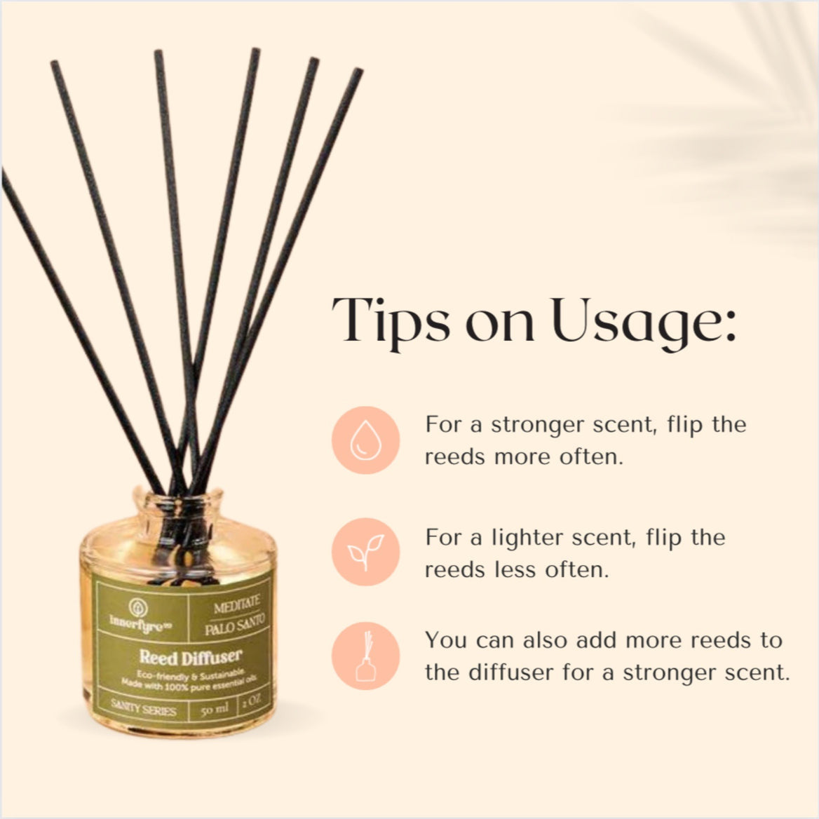 Meditate/Palo Santo Reed Diffuser by Innerfyre 50ml