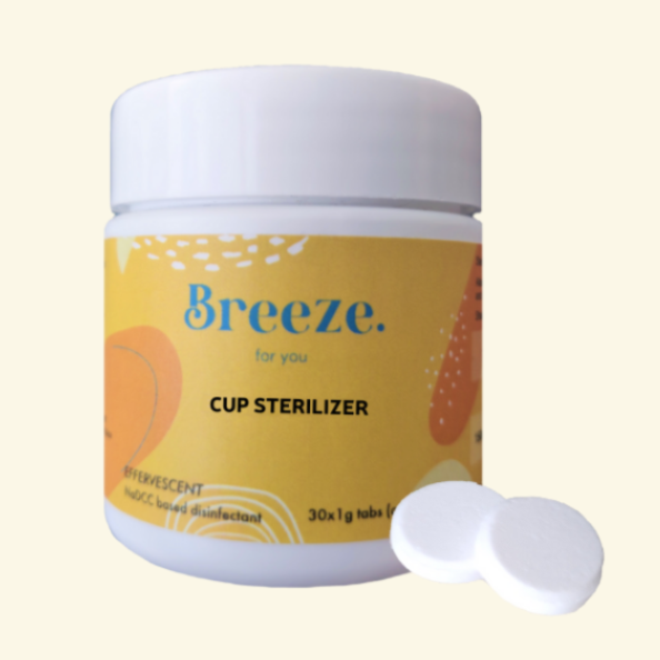 Period cup sterilizer effervescent tablets | Breeze for you | menstrual cup sterilizers