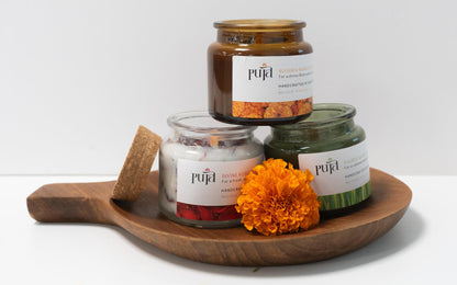 Blessed Marigold Scented Soy Wax Candle by Puja