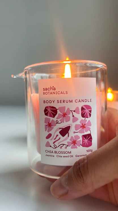 Sacha Botanicals Chia Blosom Body Serum candle