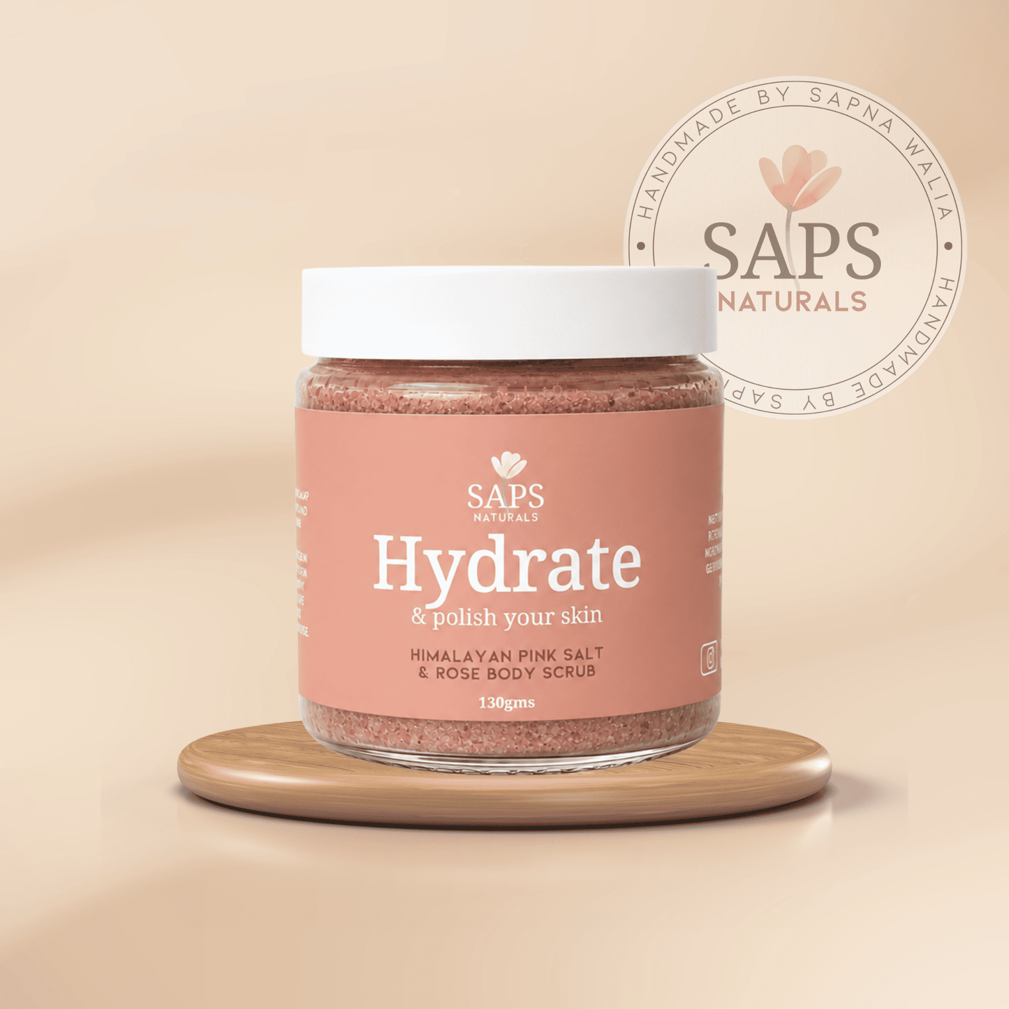 SAPS Naturals Himalyan Pink Salt & Rose Body Scrub