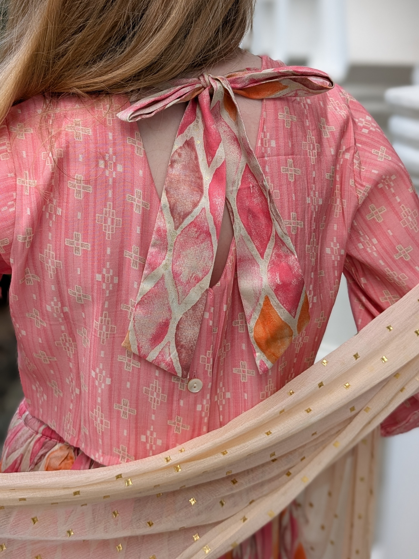 Rooh Girls Lehenga Choli Set with Dupatta in Muslin Cotton