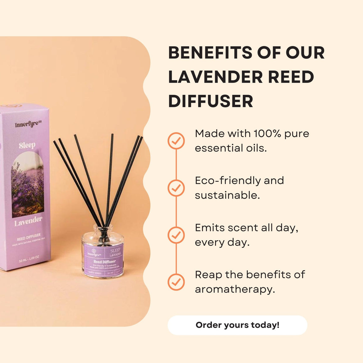 Sleep - Lavender Reed Diffuser by Innerfyre 50ml