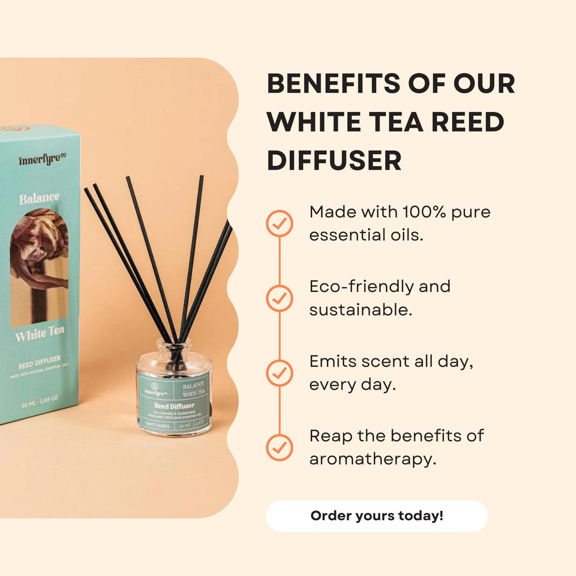 Balance/White Tea Reed Diffuser by Innerfyre 50ml