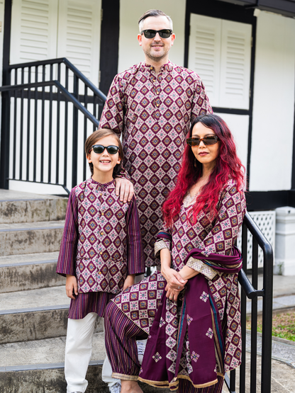 Tara Women's Choga Style Kurti & Salwar Set in Muslin Cotton