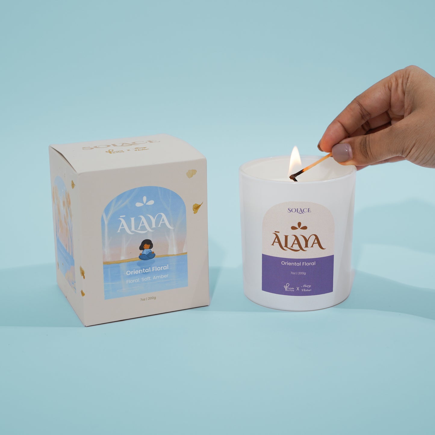 Purple & Pure Solace collection - Scented Soy Candle