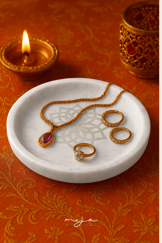 The Eclat Marble Jewelry Tray by Meja
