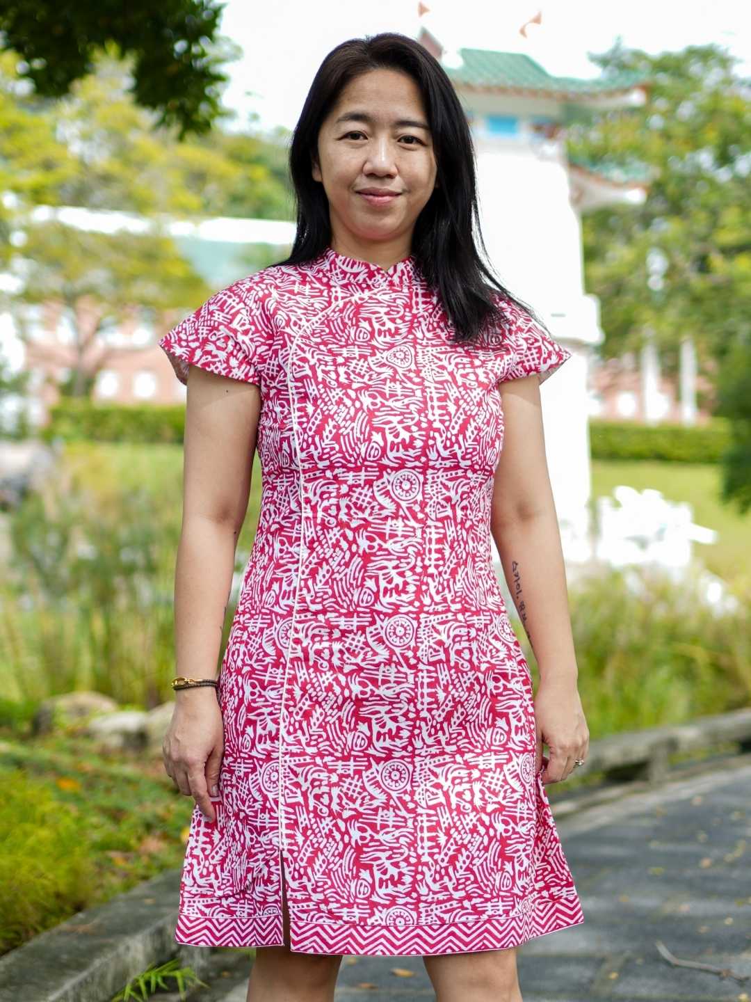 Singapore Red Women's Cheongsam Dress by Nimbu