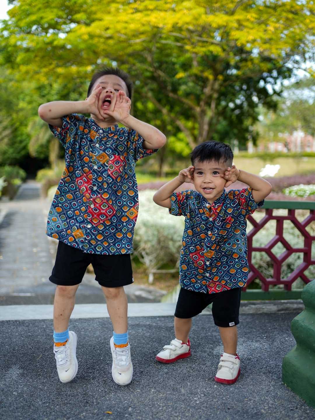 Nimbu Jade Blue Kids Mandarin Cotton Shirt