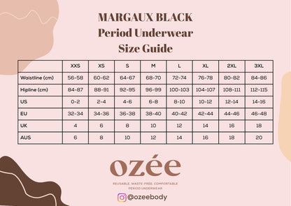 OZEE PERIOD UNDERWEAR MARGAUX - SEAMLESS HIGH WAIST HEAVY FLOW ( 4 - 6 HOURS ) FITS FOR TEENS TO ADULT