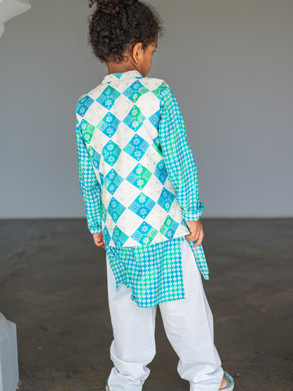 Shan Boys Muslin Cotton Kurta Pajama Jacket set