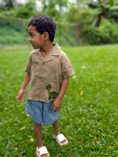 The Purestitch Brown Dinosaur Shirt