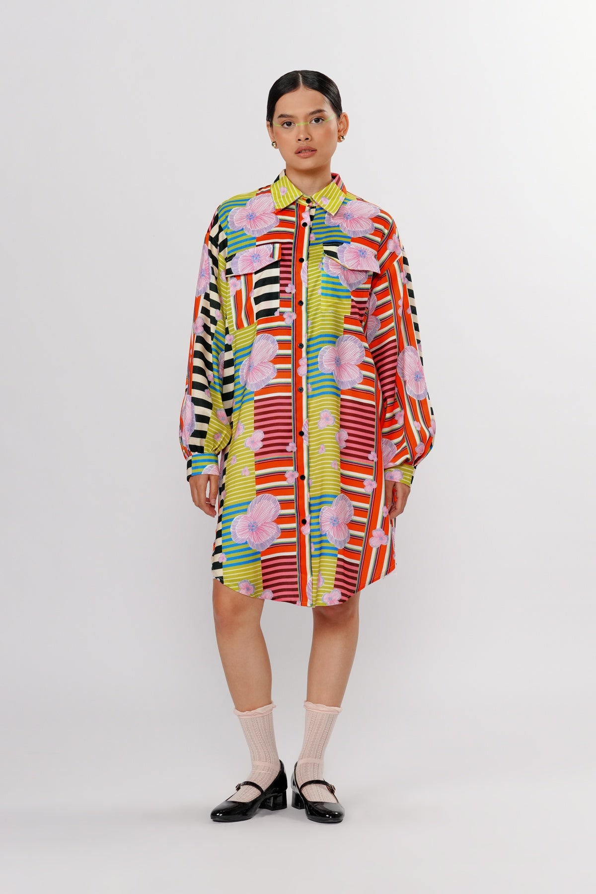Calla The Label Bloomscape Long Shirt - Vibrant