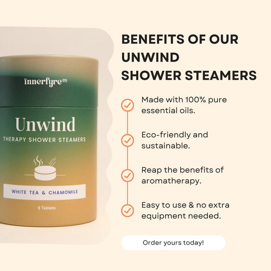 Innerfyre Unwind – White Tea & Chamomile Shower Steamer