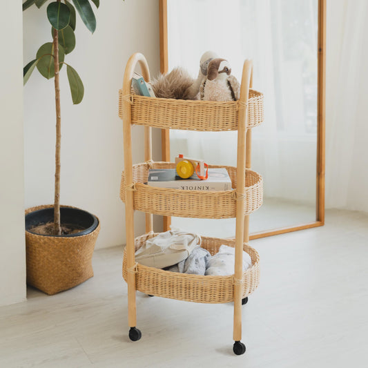 Momiji Con Craft Rattan Trolley
