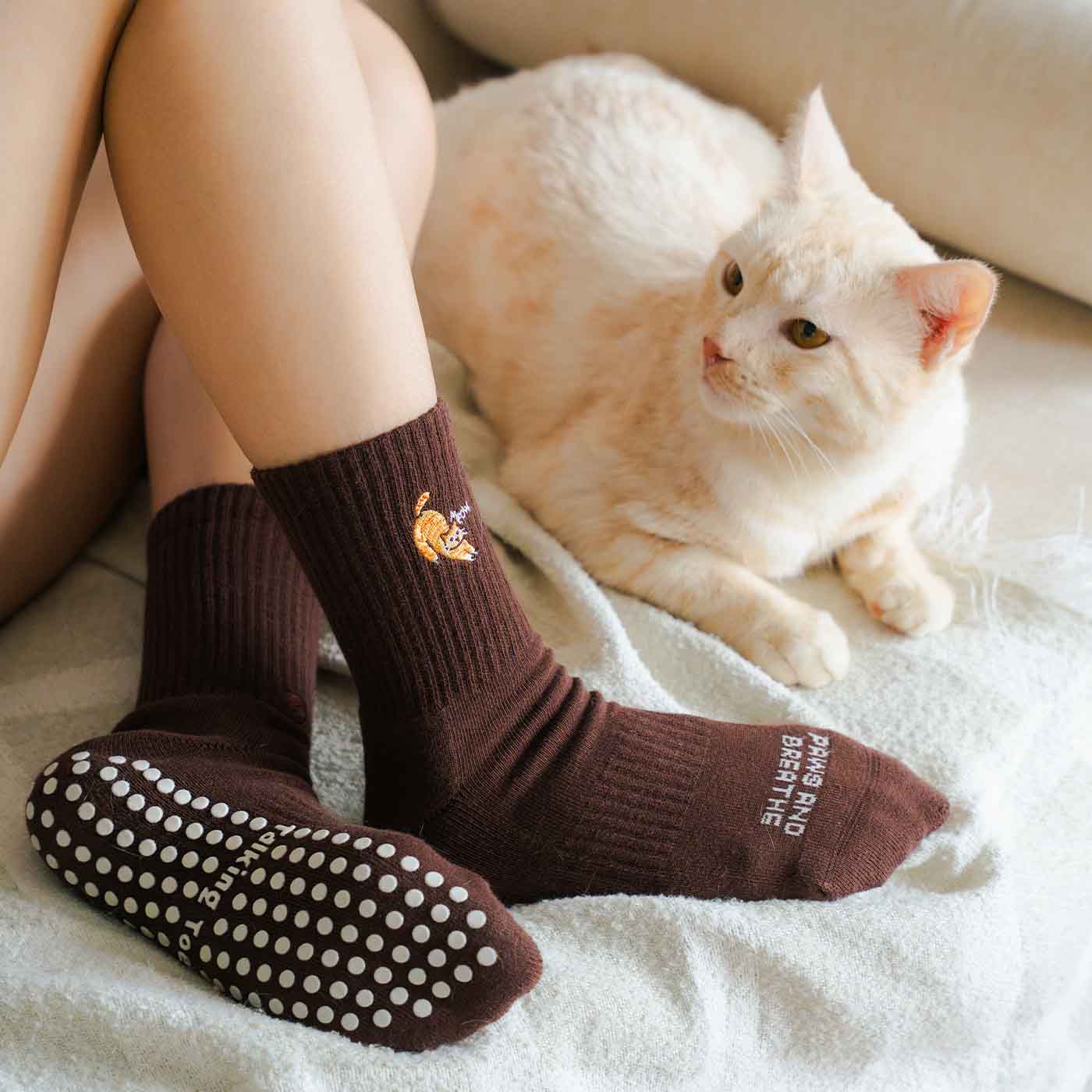 Talking Toes Paws and Breathe Organic Cotton Grip Socks