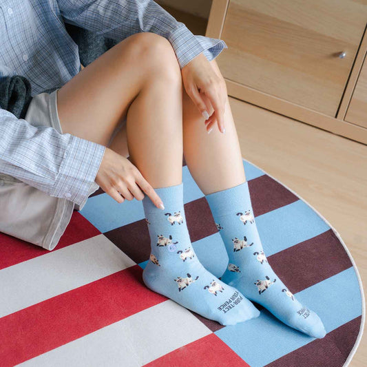 Talking Toes Grumpy Siamese Crew Socks