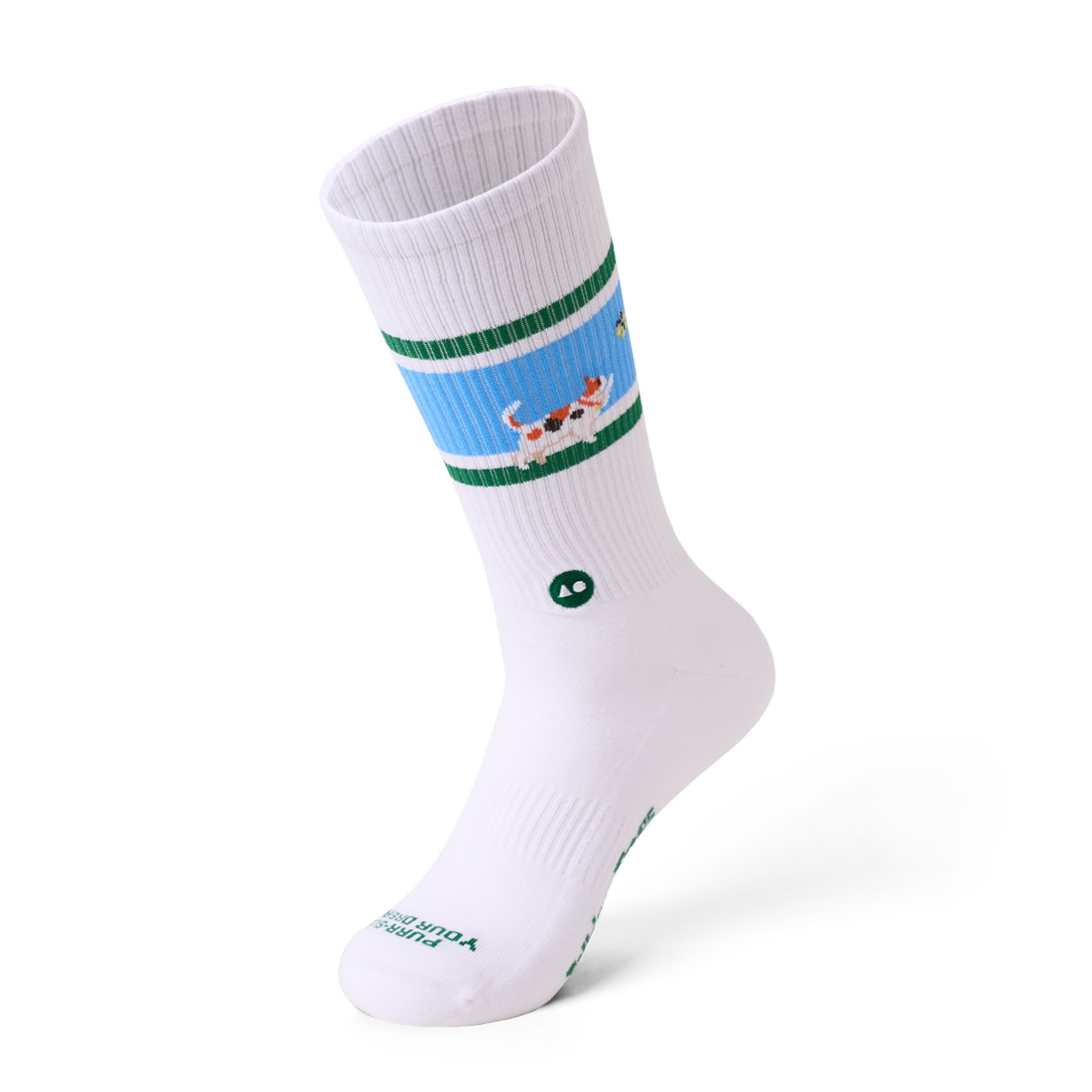Talking Toes Cat in Purr-suit Athletic Crew Socks