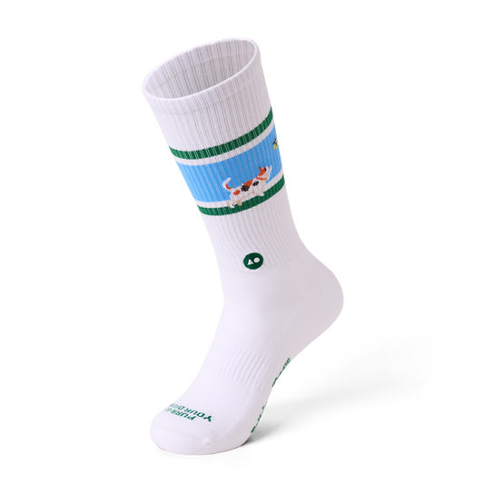 Talking Toes Cat in Purr-suit Athletic Crew Socks