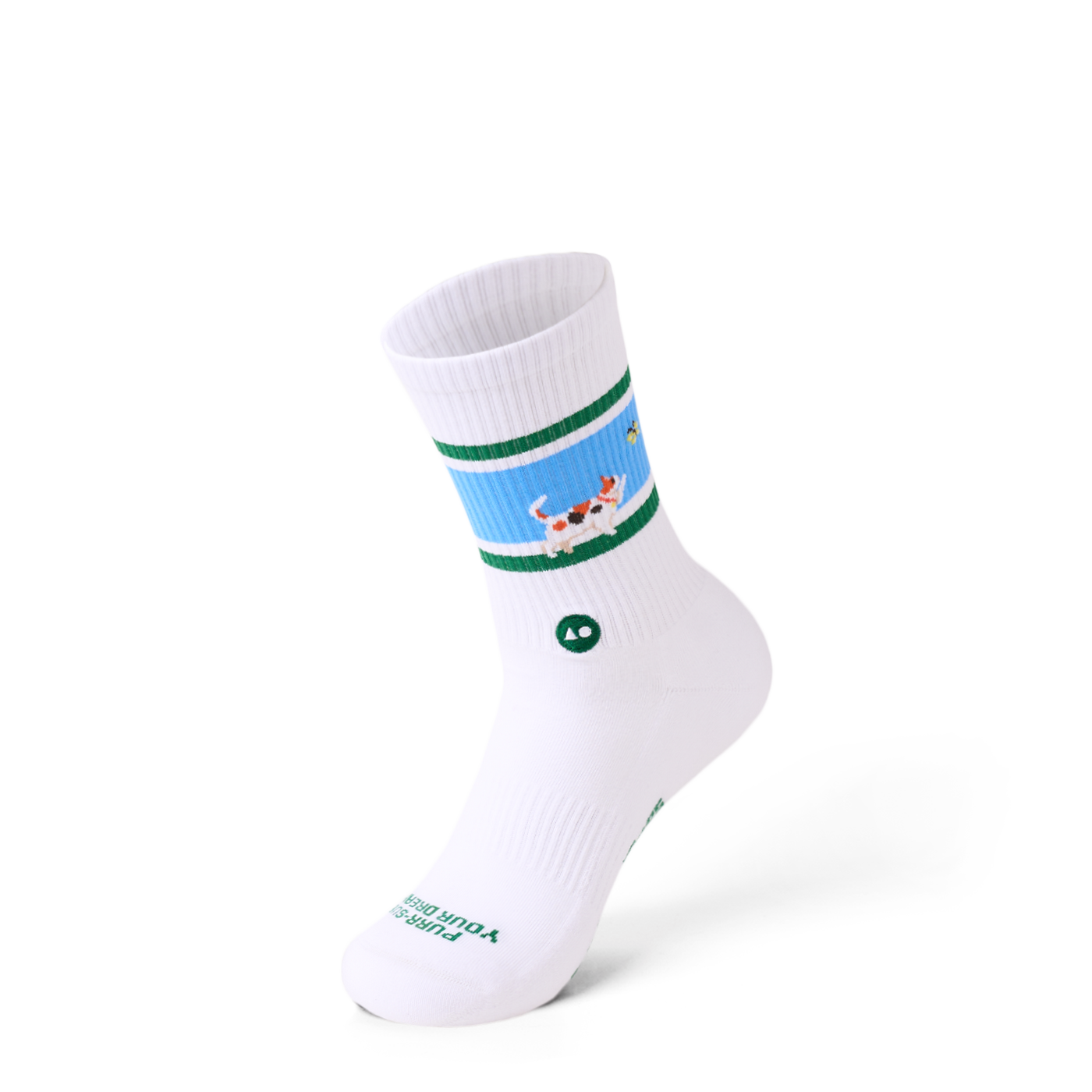 Talking Toes Cat in Purr-suit Athletic Crew Socks
