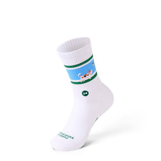 Talking Toes Cat in Purr-suit Athletic Crew Socks