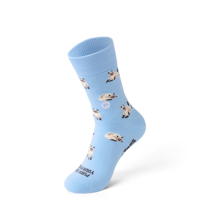 Talking Toes Grumpy Siamese Crew Socks