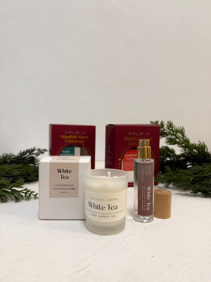 Slow Scent Christmas Duo – Crystal Botanical Candle & Sanitizer Mist Gift Box