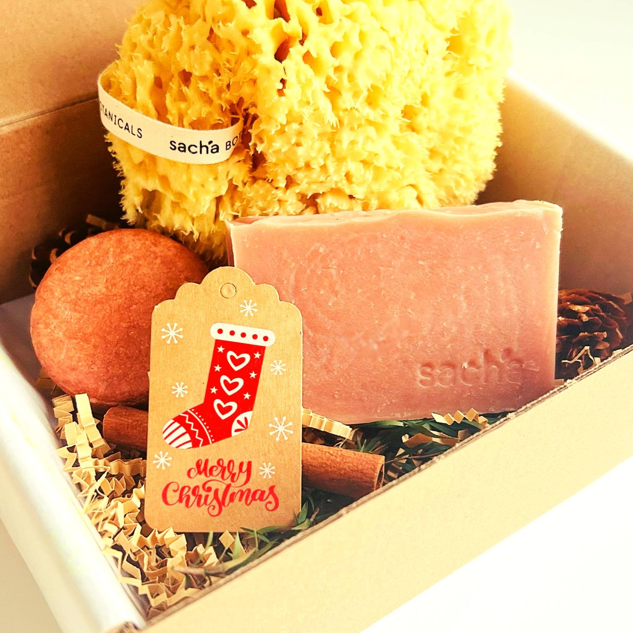 Sacha Botanicals Gift box 1 - Soap + Shampoo + Sponge set