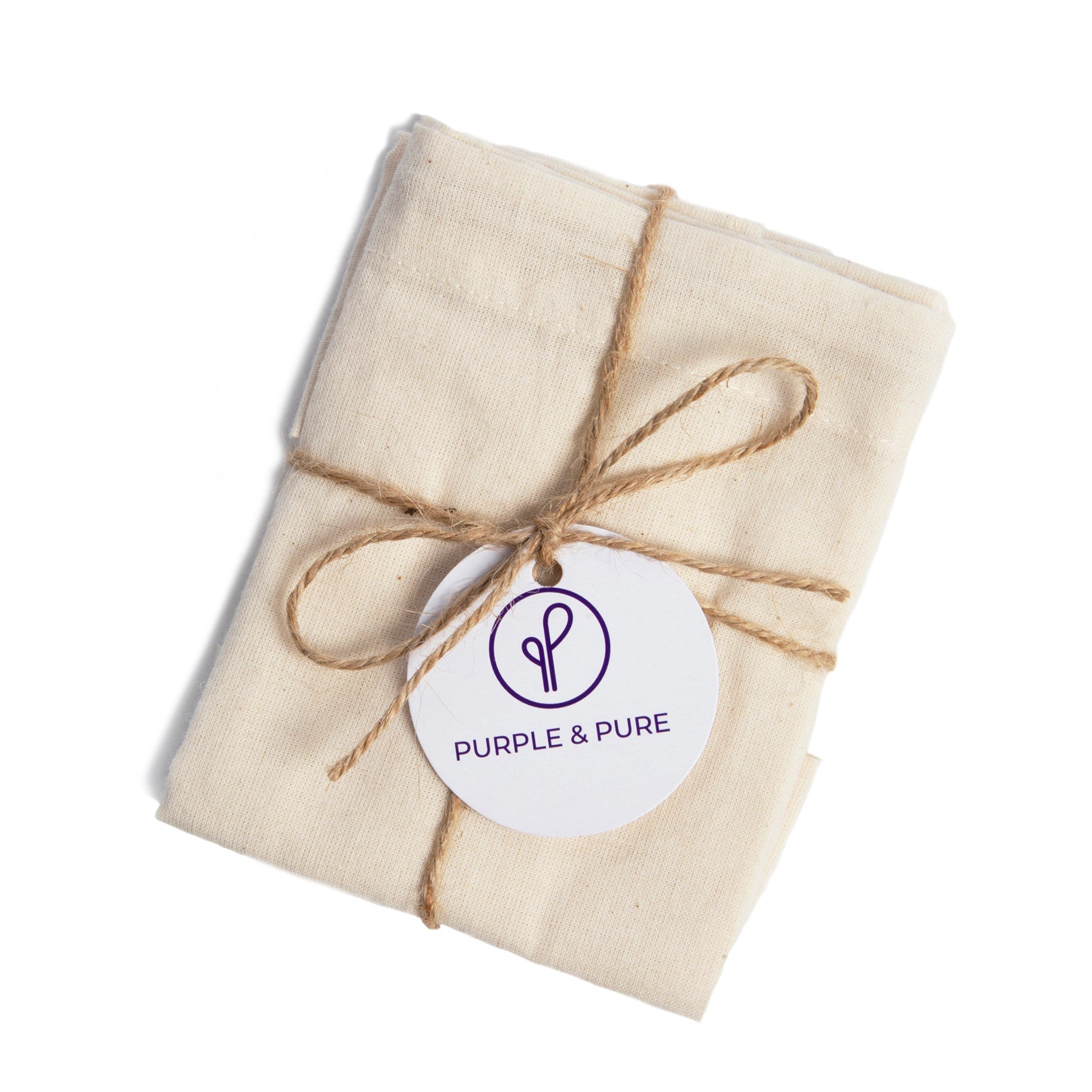 Purple & Pure Organic Muslin Cotton Produce Bag - GOTS Certified - Pack of 4