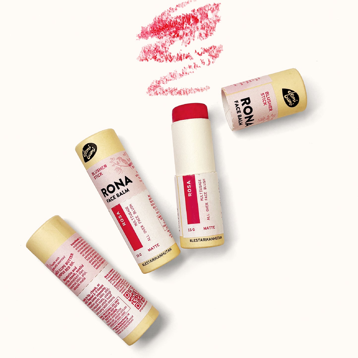 Demibumi Rona Face Tinted Balm - Rosa | Make Up | The Green Collective SG