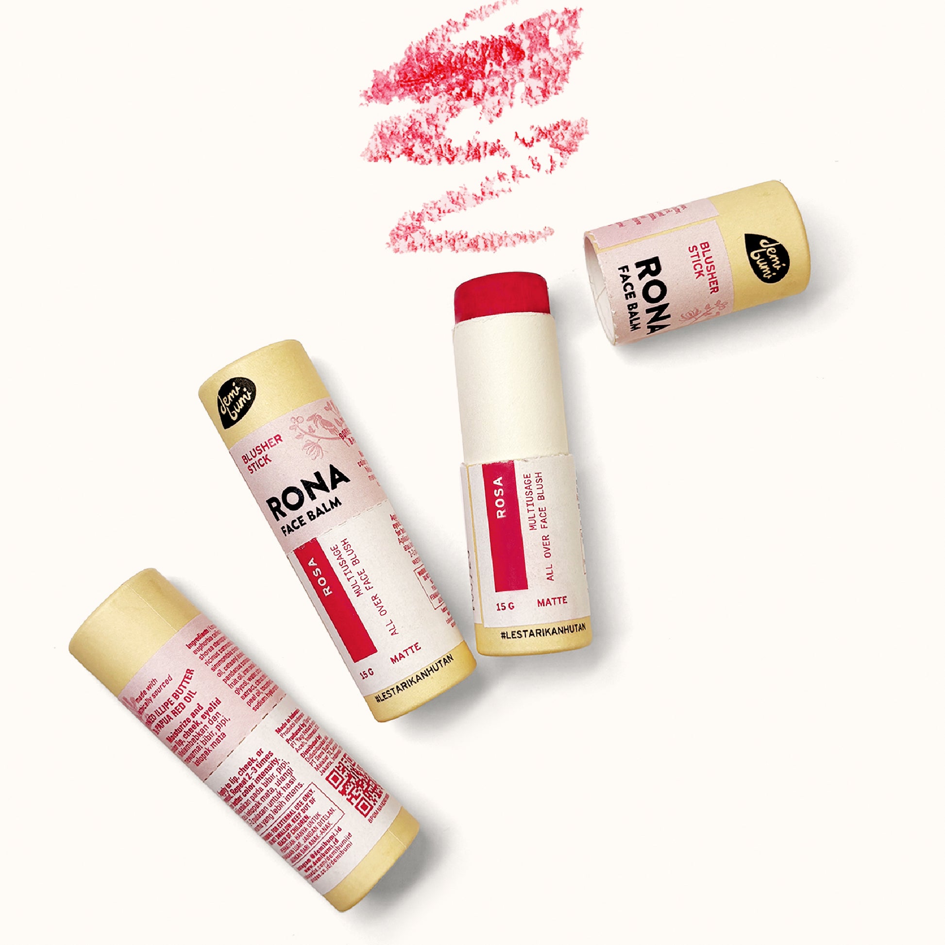 Demibumi Rona Face Tinted Balm - Rosa | Make Up | The Green Collective SG