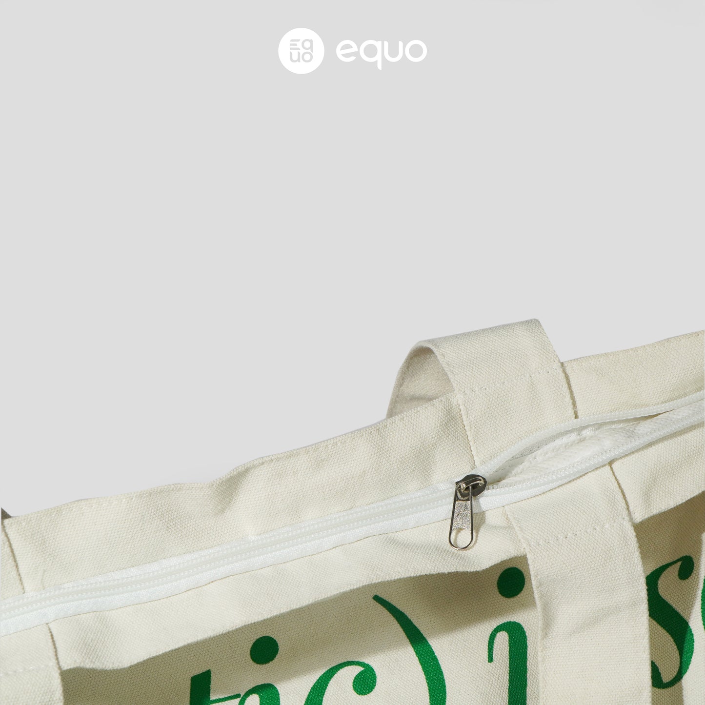 EQUO White Canvas Tote Bag for Daily Use