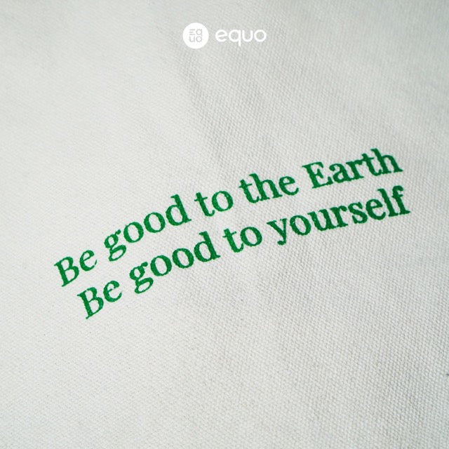 EQUO White Canvas Tote Bag for Daily Use