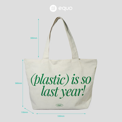 EQUO White Canvas Tote Bag for Daily Use