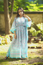 ViryaByUrbi Soft Cotton Kaftan - Mint Green /Blue