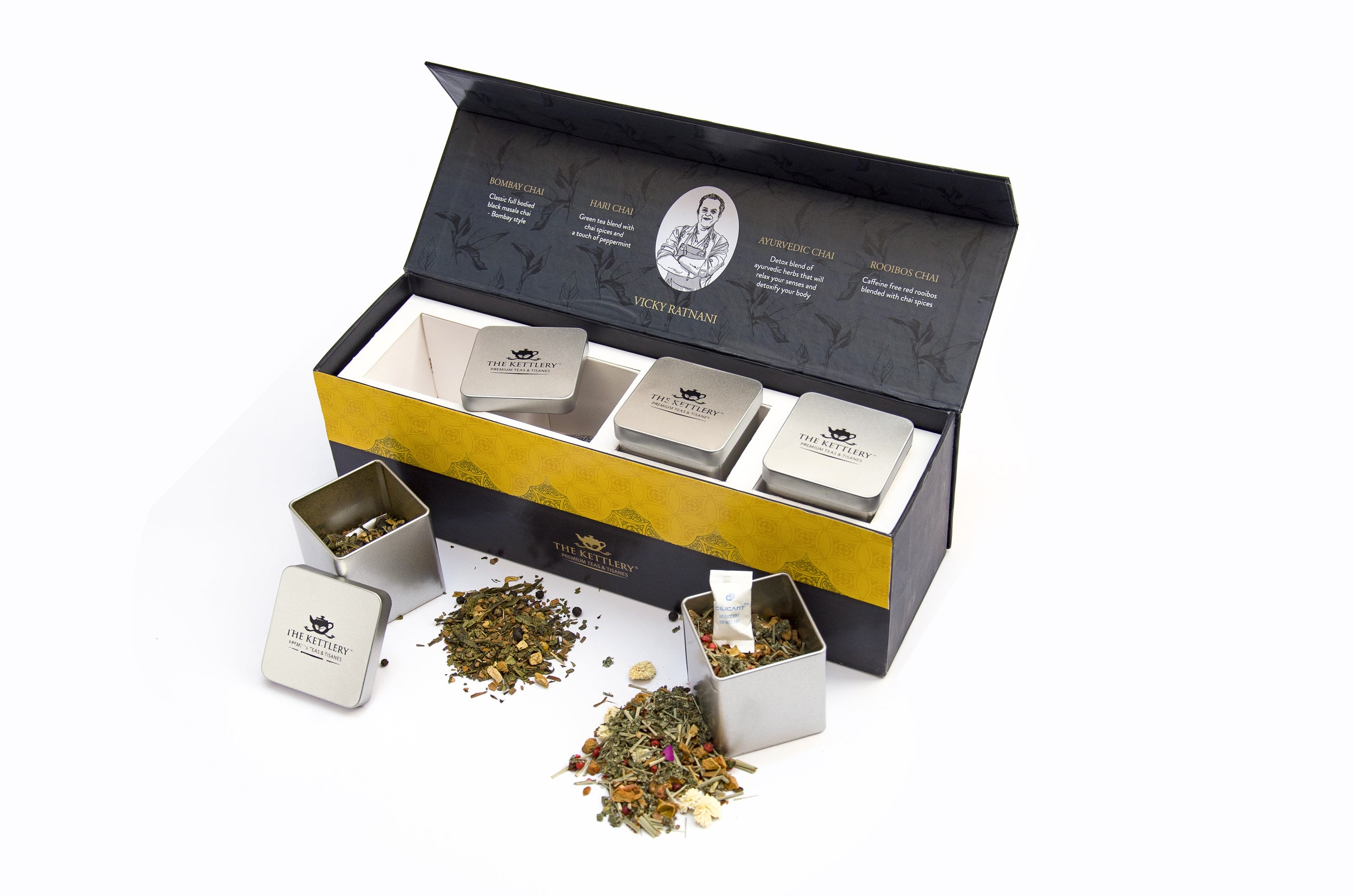 The Kettlery Spice Of Life Tea Set with 4 Chai Tea Flavours | Premium Tea Gift Box | Masala Chai Tea | Ayurvedic Chai Tea | Green Chai Tea | Red Chai Tea | Tea Gifts