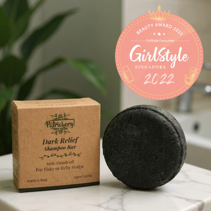 Patrichory Anti-Dandruff Dark Relief Shampoo Bar For Flaky or Itchy Scalps