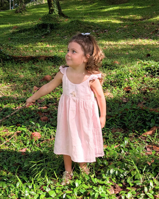 The Purestitch Dewy Pink Drop Dress