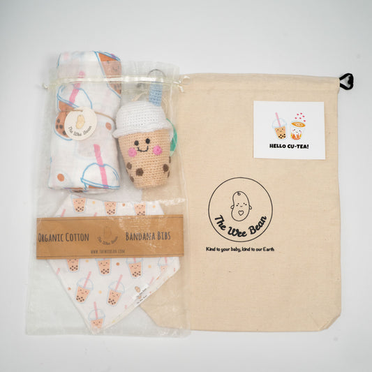 Wee Bean Little Essentials Gift Set (Boba) - Organic, Gentle & Perfect for Sensitive Skin