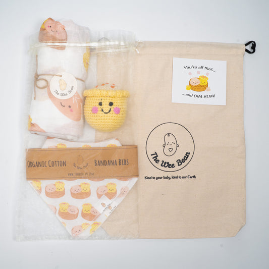 Wee Bean Little Essentials Baby Gift Set (Dim Sum) - Gentle, Organic & Perfect for Sensitive Skin