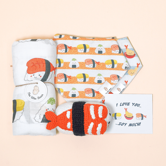 Wee Bean Little Essentials Gift Set (Sushi) - Organic, Gentle & Perfect for Sensitive Skin