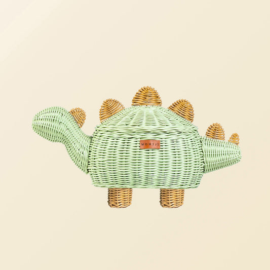 Momiji Dinosaur Storage Basket - Medium Mint Green