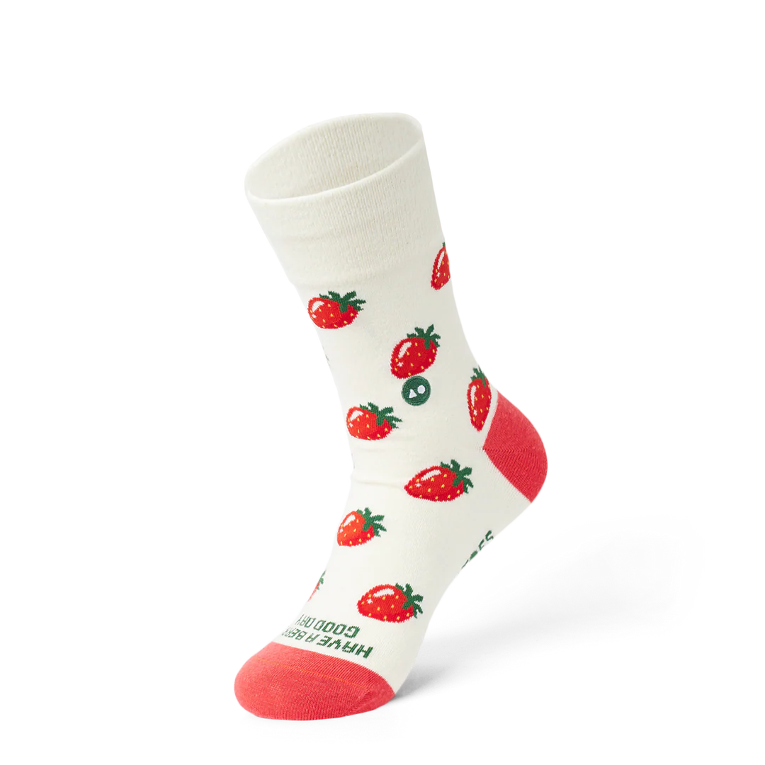Talking Toes Strawberry Time Crew Socks