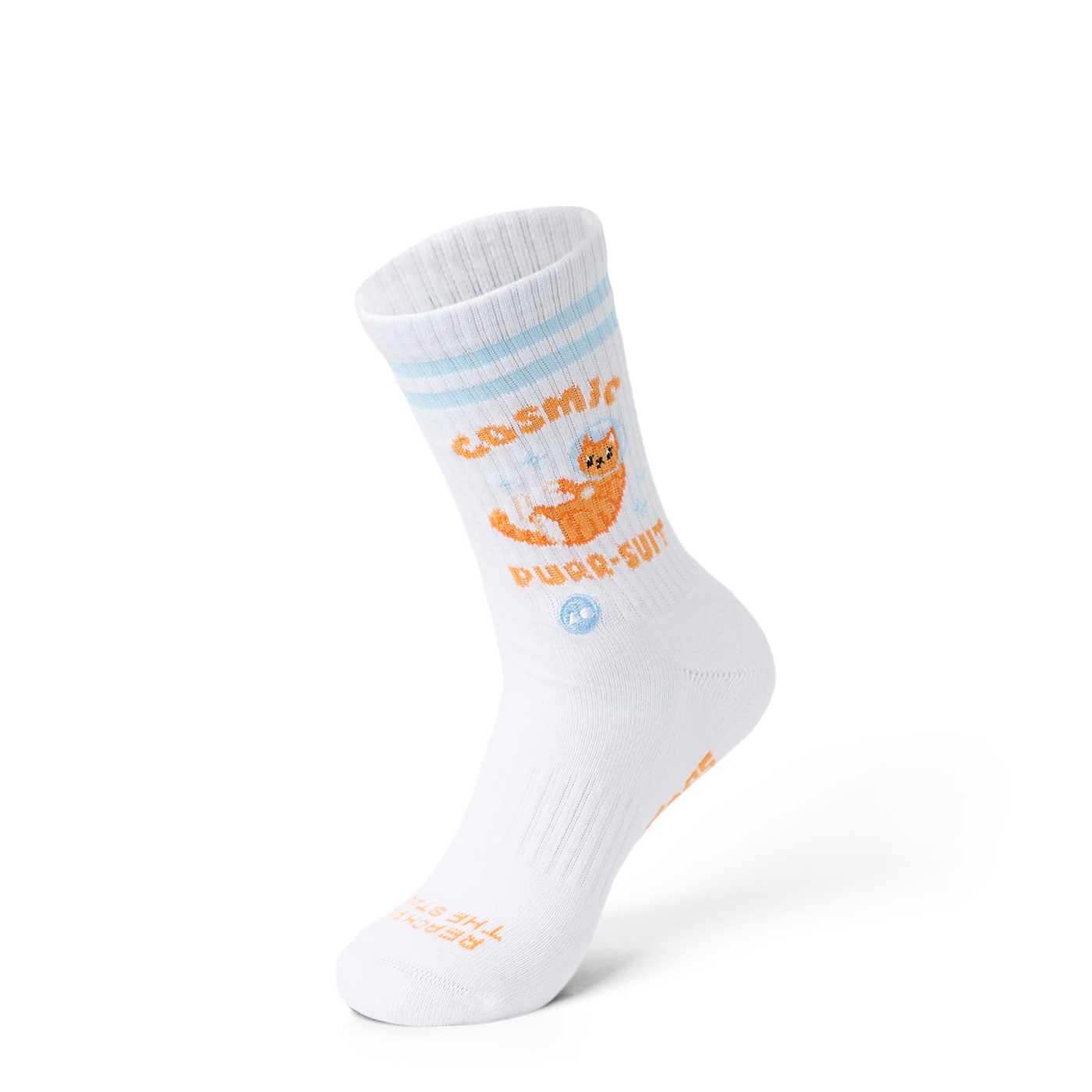 Talking Toes Cosmic Kitten Athletic Crew Socks