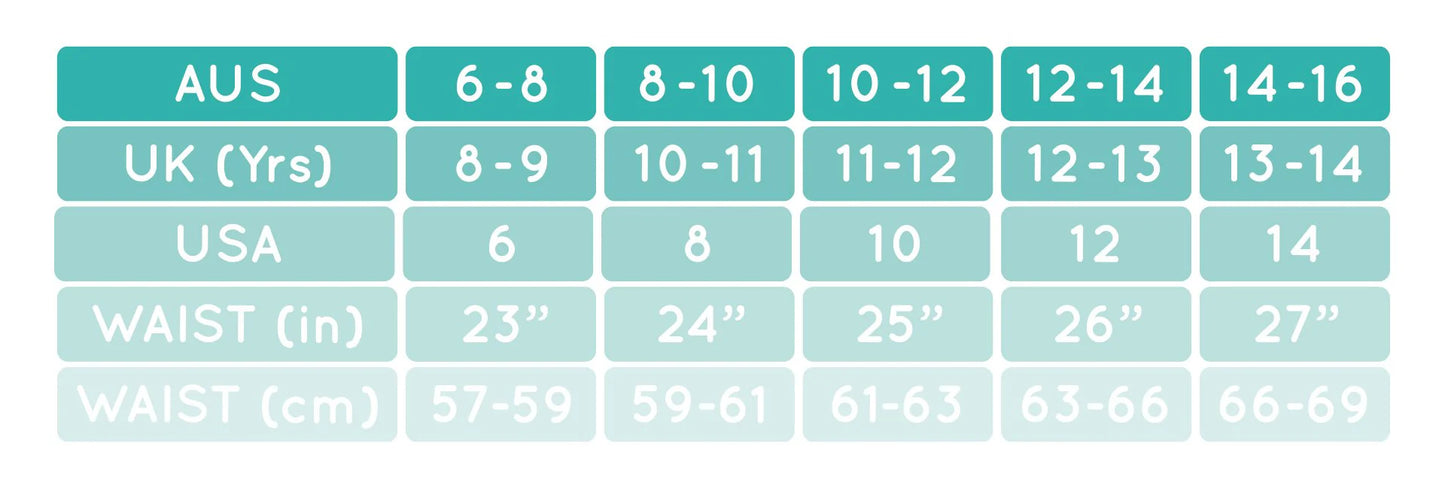 Love Luna Period Panties Teen Shortie /Junior - Black