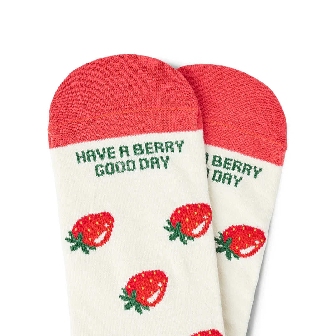 Talking Toes Strawberry Time Crew Socks